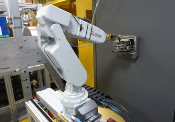 The robot will collect plates from the Formulatrix Rock Imager automation port.