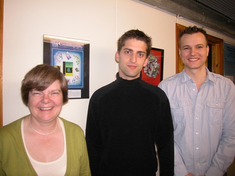 Researchers at the Department of Pharmacology, University of Oxford. From left to right: Edith Sim, Nathan Lack and Isaac Westwood.