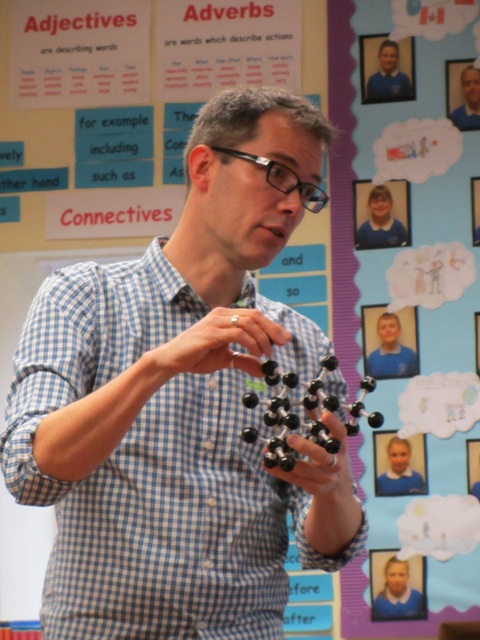 Prof Thomas Sorensen explained crystallography to a class of 9-11 year olds