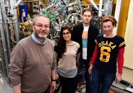 The B07 team in front of the sample chamber.