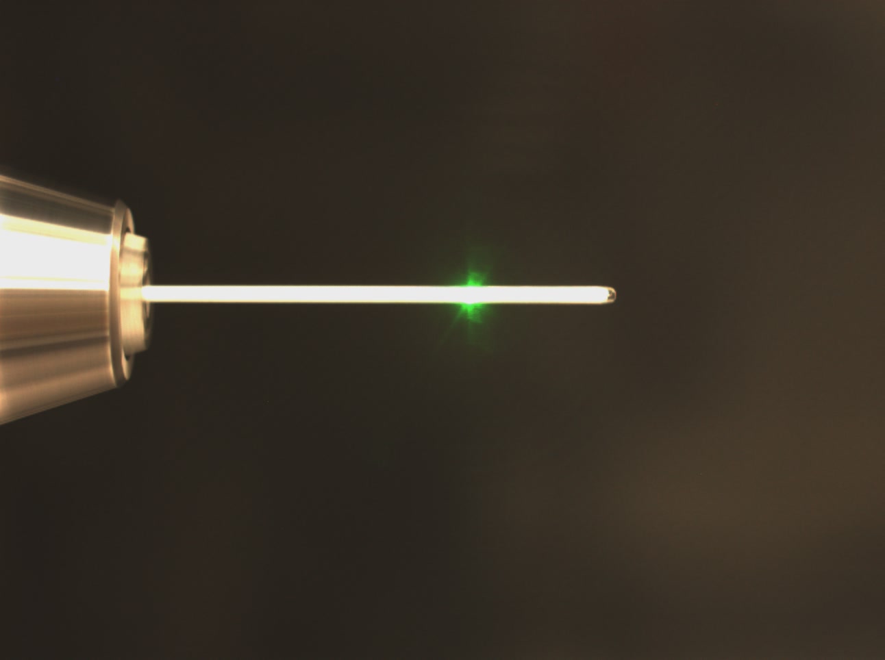 A spinning capillary sample at the XPDF sample position.