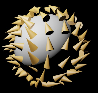 Illustration of the superposition of emergent monopole and antimonopole.