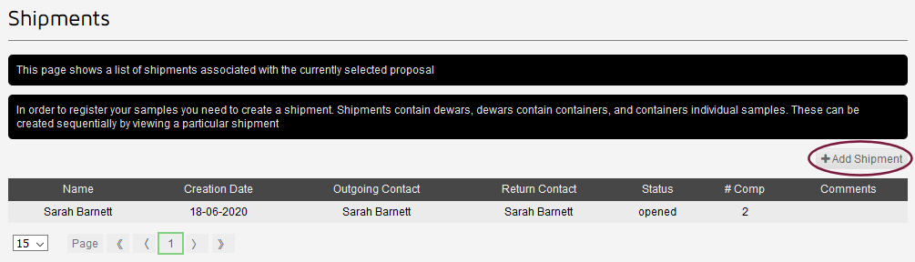 Add Shipment