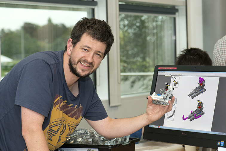 Iain Campbell (Peebles High School) building a LEGO beamline