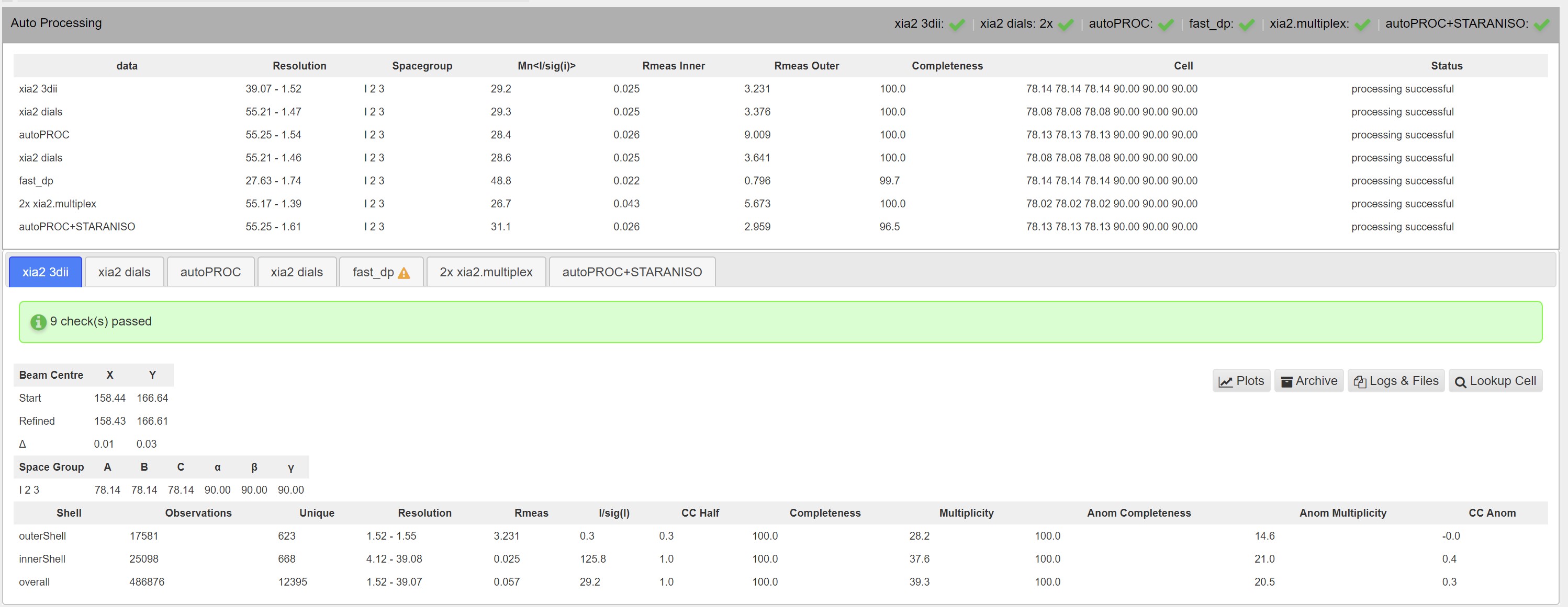 autoprocessing interface