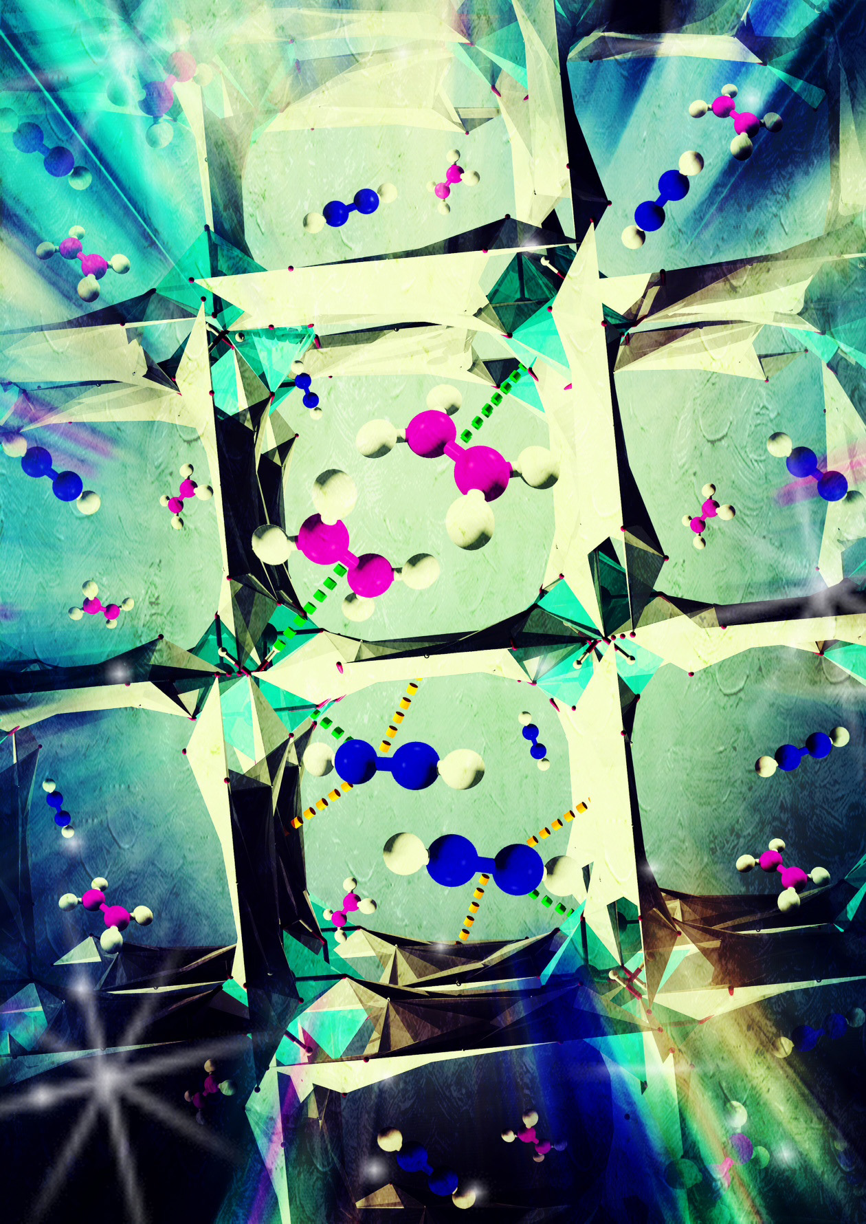 Gas sorption and separation in porous materials relies on the host–guest binding. Now, the molecular details of cooperative supramolecular binding between small hydrocarbons and a metal–organic framework, NOTT-300, at multiple sites have been elucidated by complementary scattering and diffraction techniques at ISIS, ORNL and Diamond.