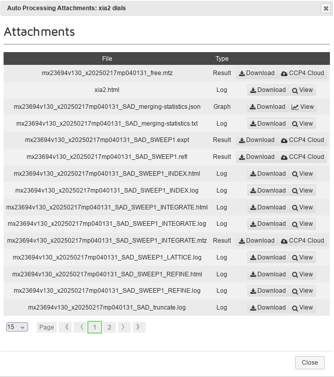 Logs & Files dialog