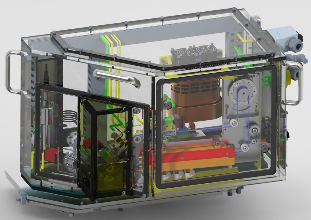 tape drive sample delivery system inside its chamber
