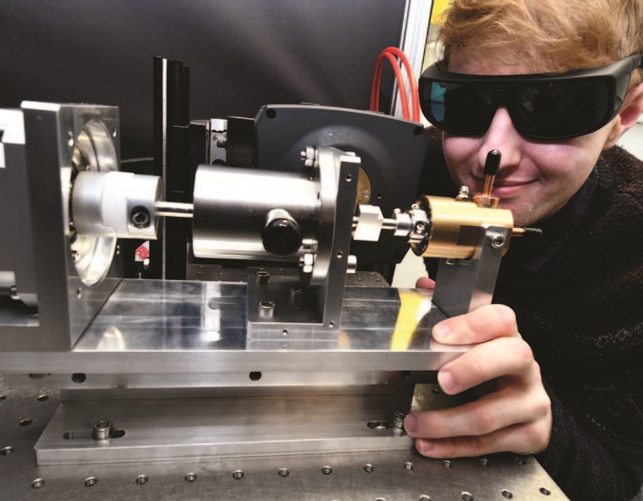 Figure 2: Placement Student, Callum Forrester, aligning lasers through the DIAD beam selector.
