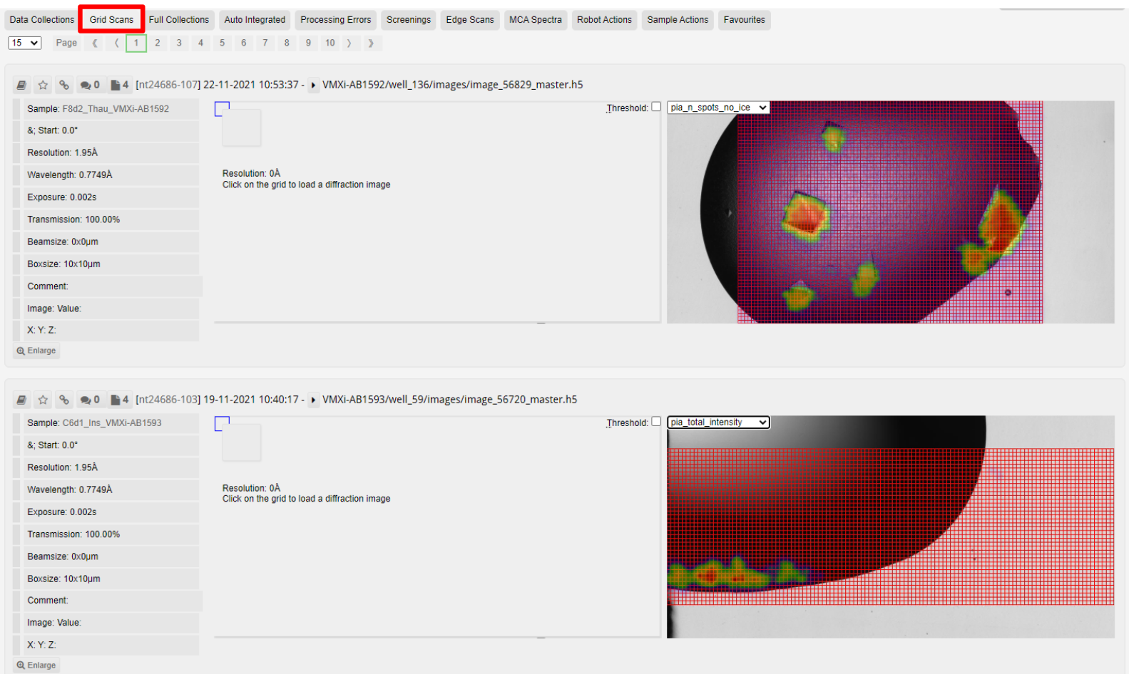 Grid scans