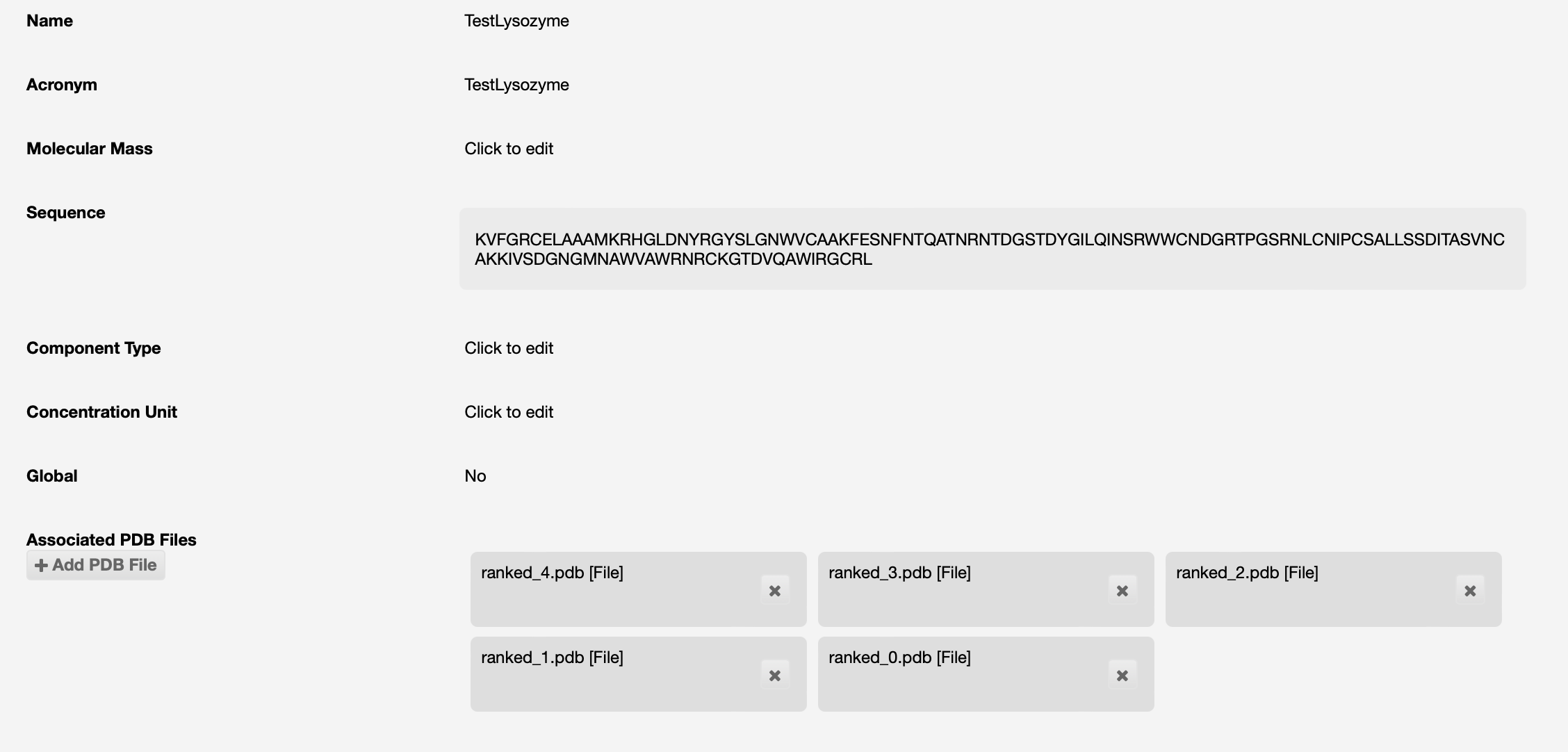 Ranked PDBs