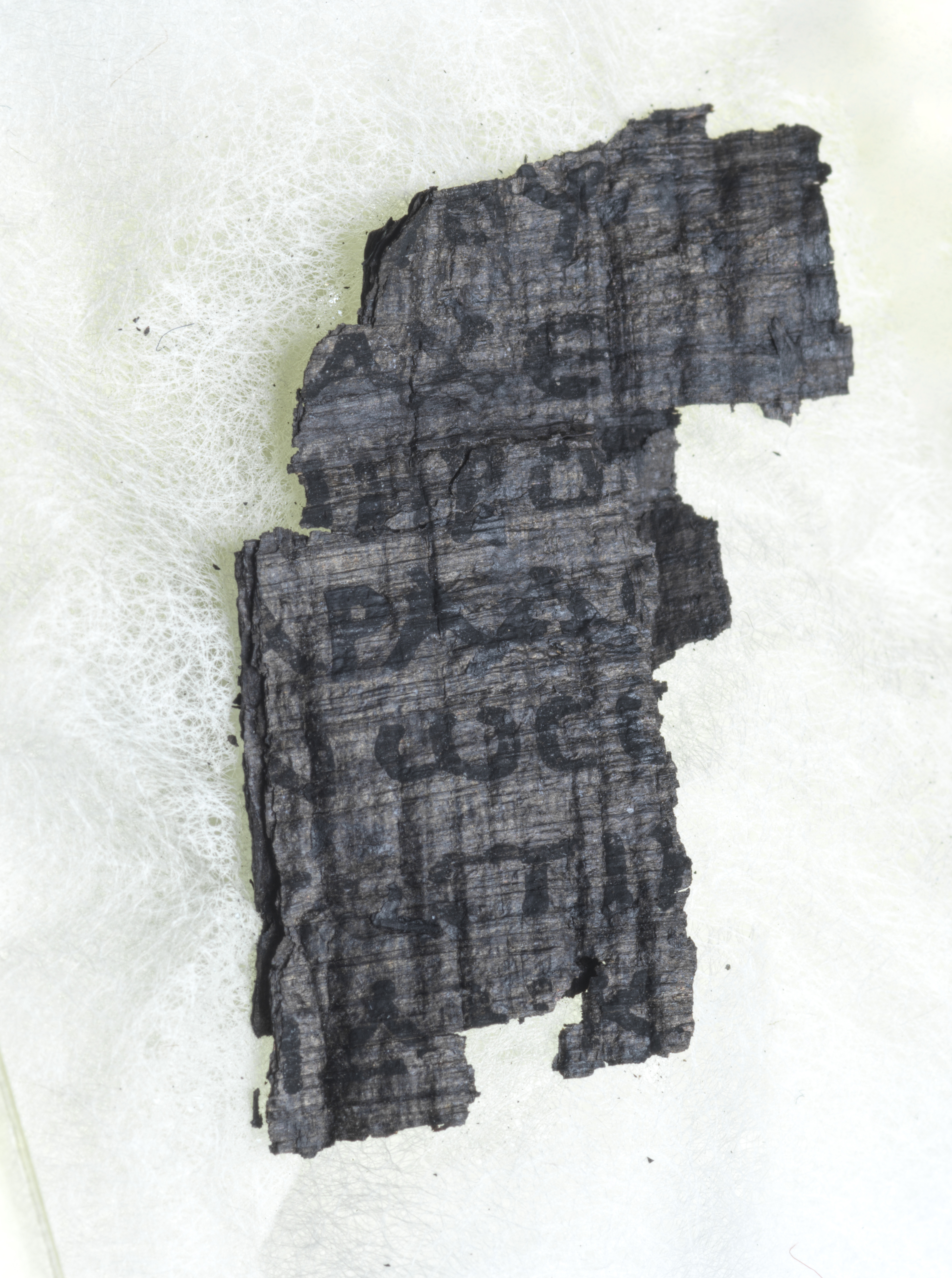 Herculaneum Scroll fragment from Institut de France being scanned at Diamond Light Source 