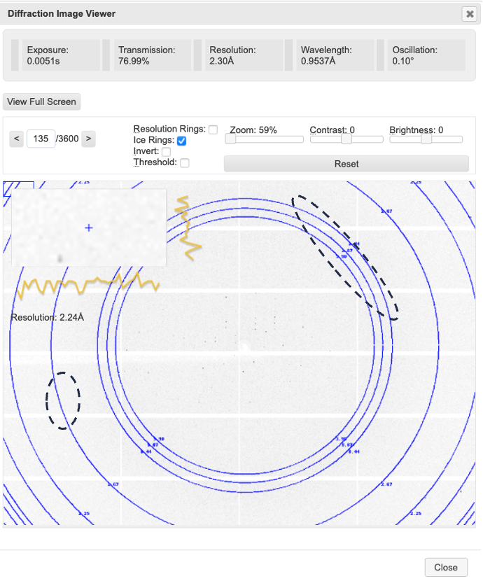 diffraction image viewer ice rings