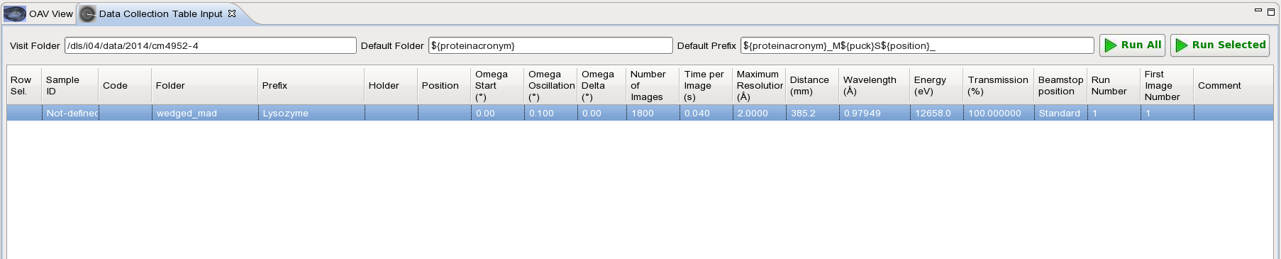 Data collection settings