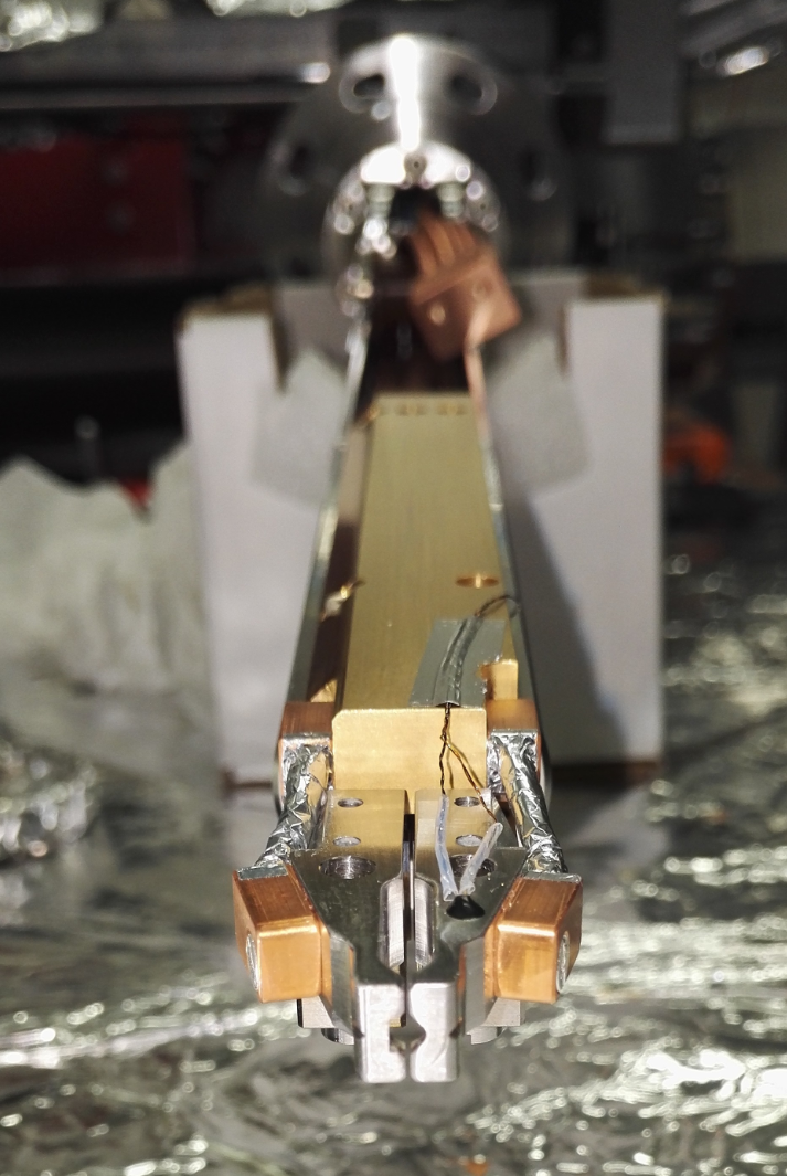 A detailed shot of the gripper on the I23 Beamline at Diamond Light Source