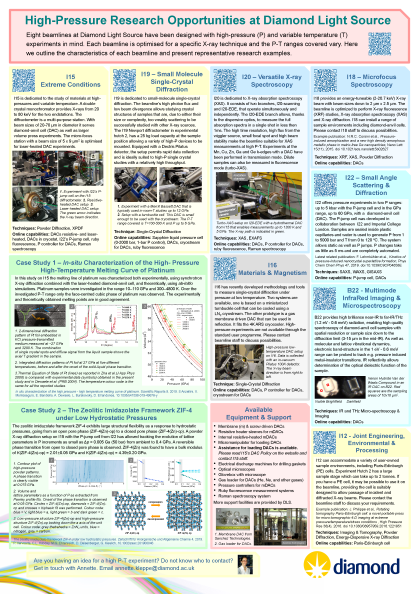 Image High-Pressure Research Opportunities at DLS