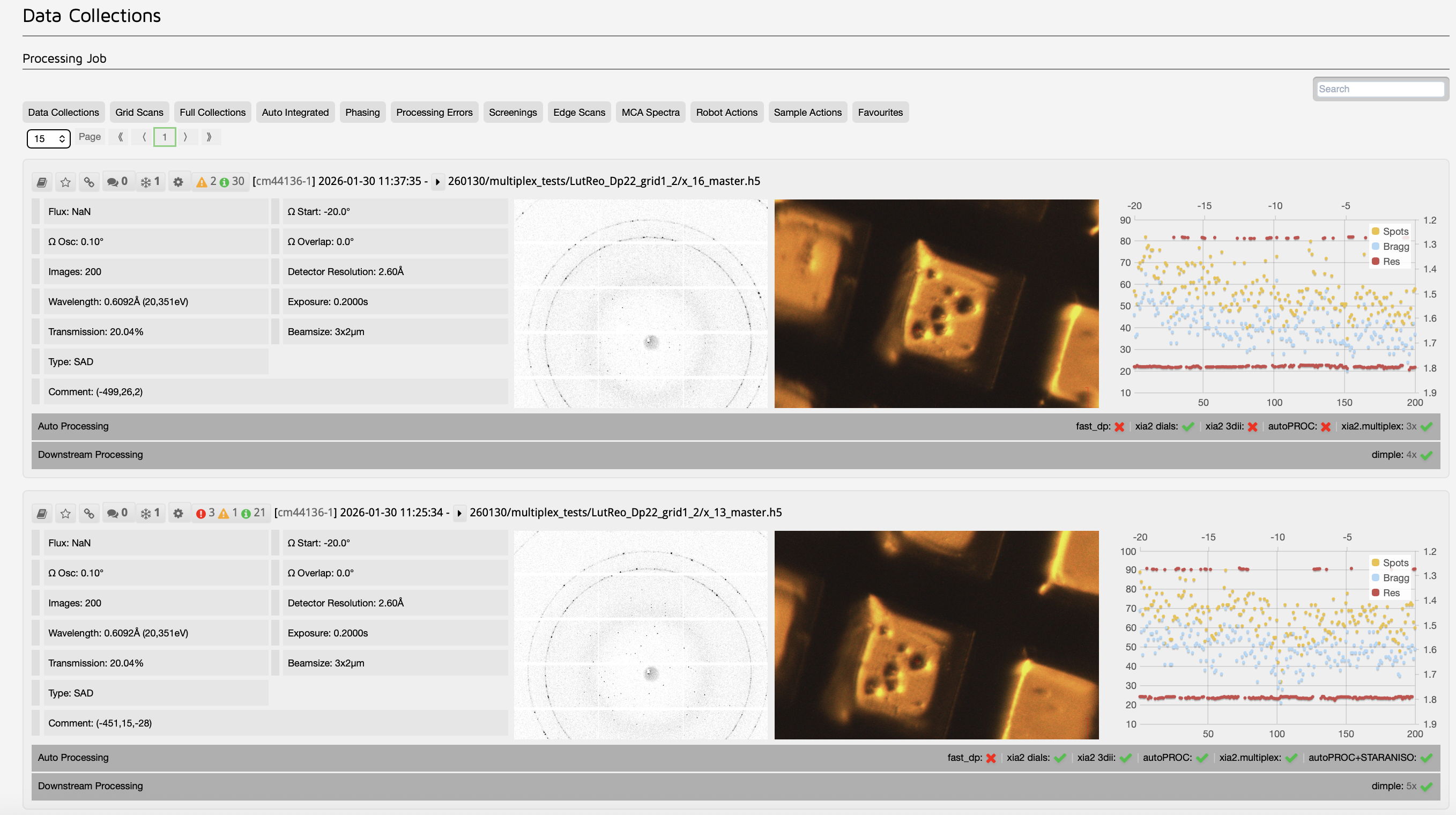 list of datasets from multiplex in ispyb