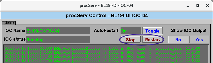 GigE Camera procServ window