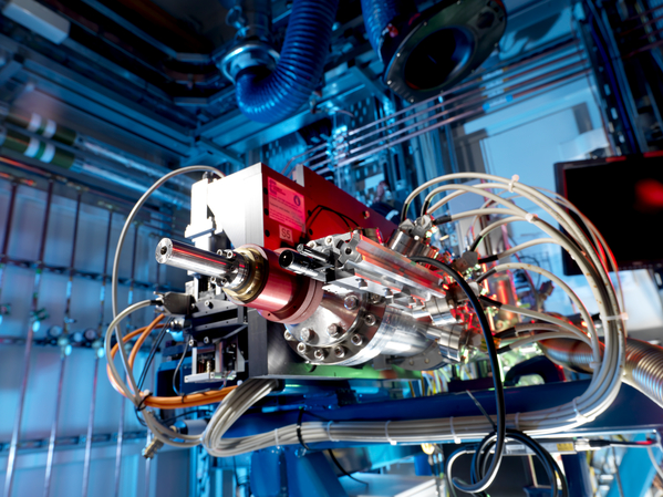 Inside the experimental hutch of the non-crystalline diffraction beamline, I22.