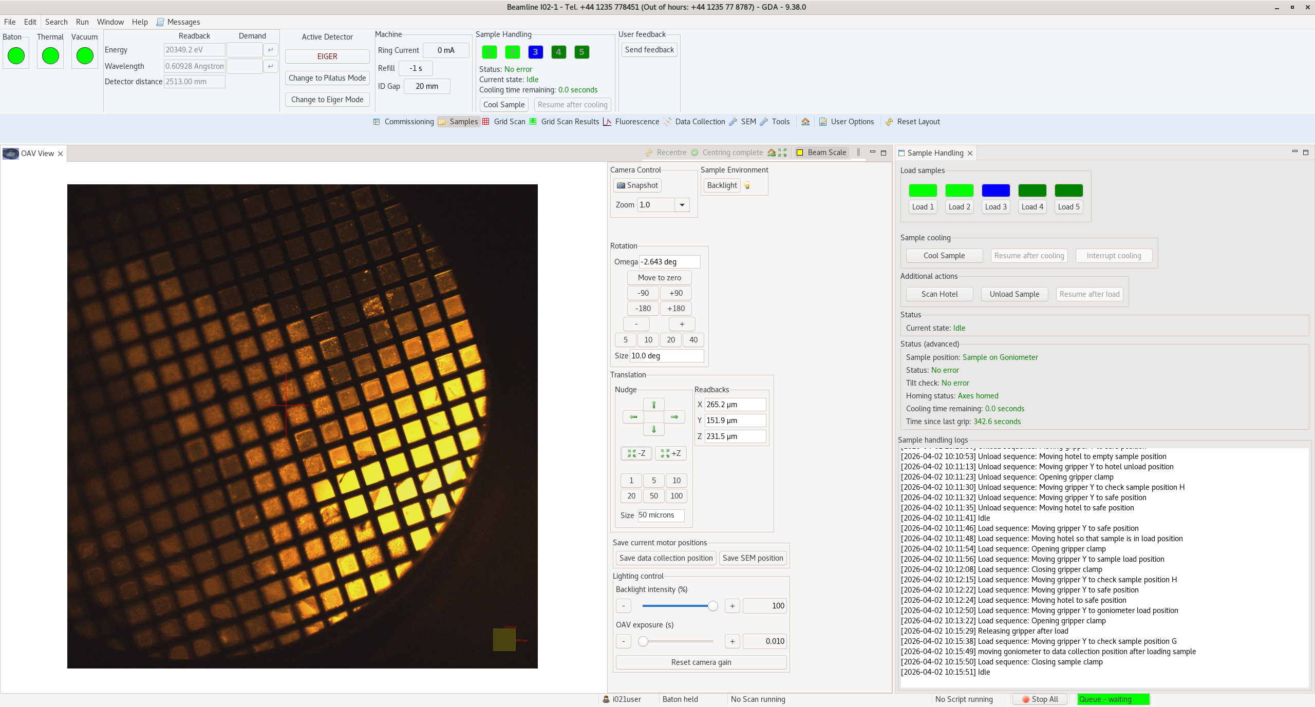 VMXm GDA with sample handling view. 