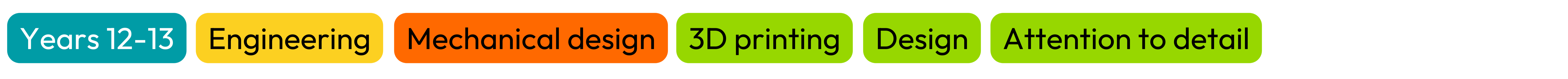 •	Age limit: Year 12-13 •	Subjects: Engineering •	Topics: Mechanical design •	Skills: 3D Printing, Design, Attention to detail