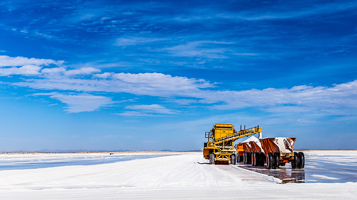 Sodium chlorite being collected