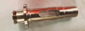 Figure 3: The capillary holder used on B21, with the atmospheric aerosol coating inside.