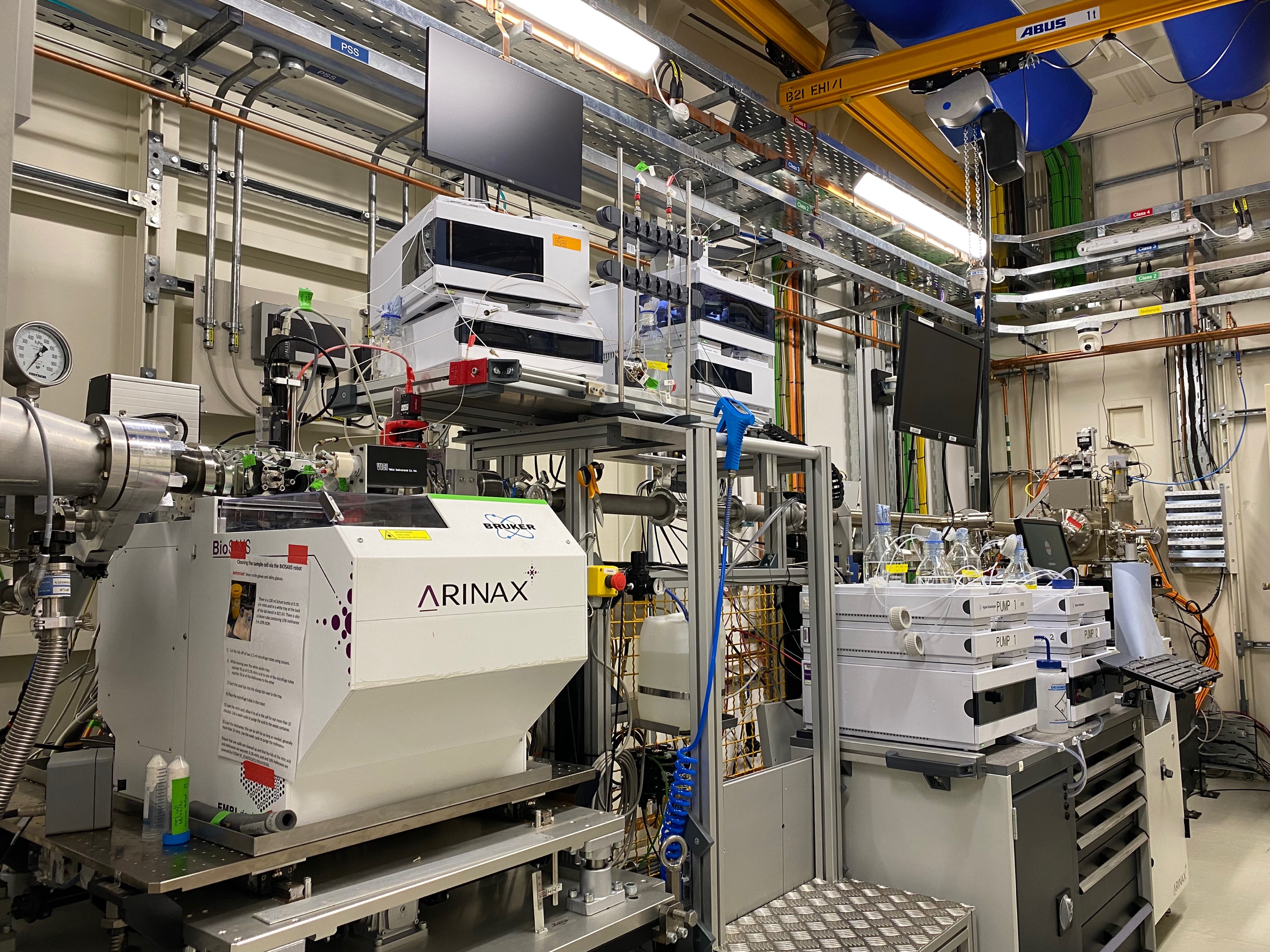 Inside the Experimental Hutch on beamline B21.