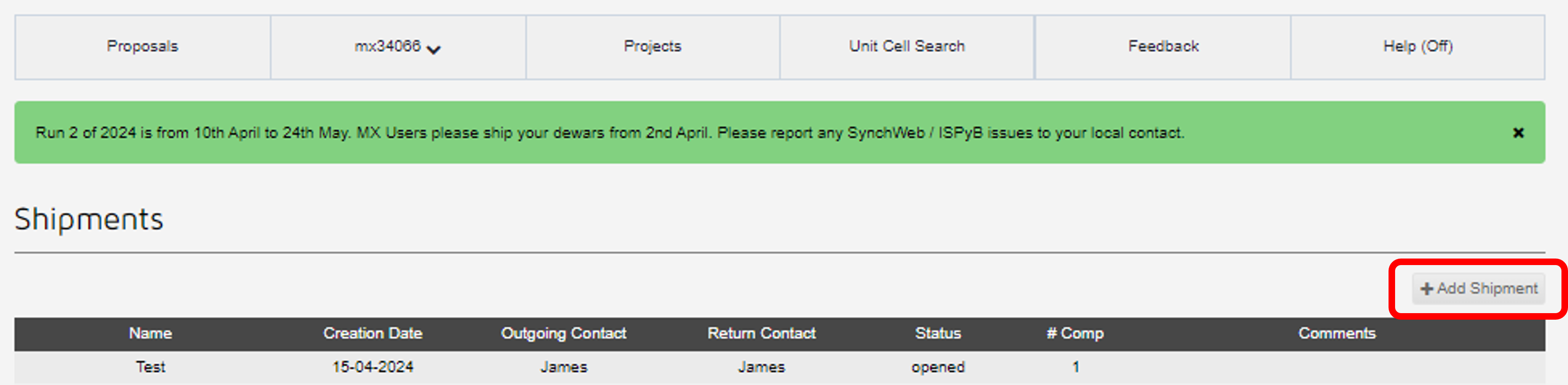 Image 3. Add Shipment