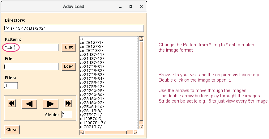ADXV - load window