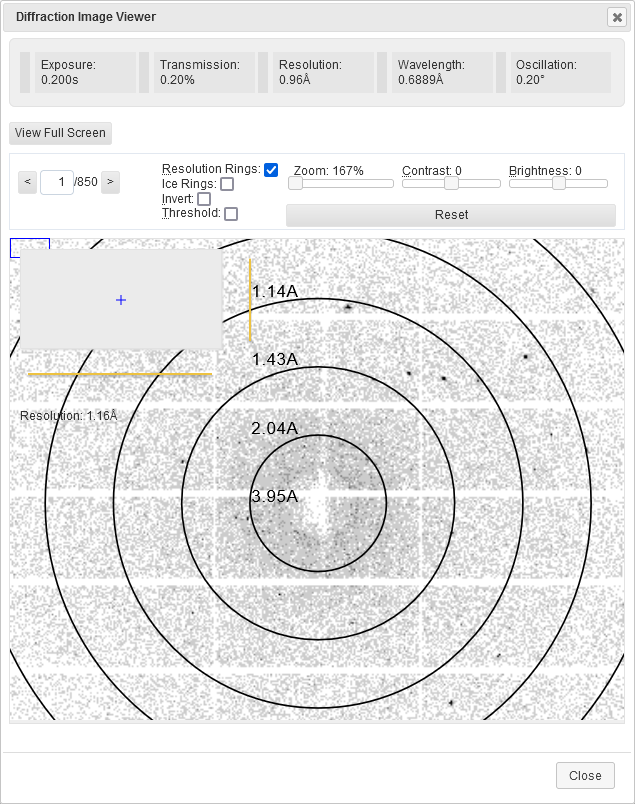 Diffraction Image Viewer (ISPyB)