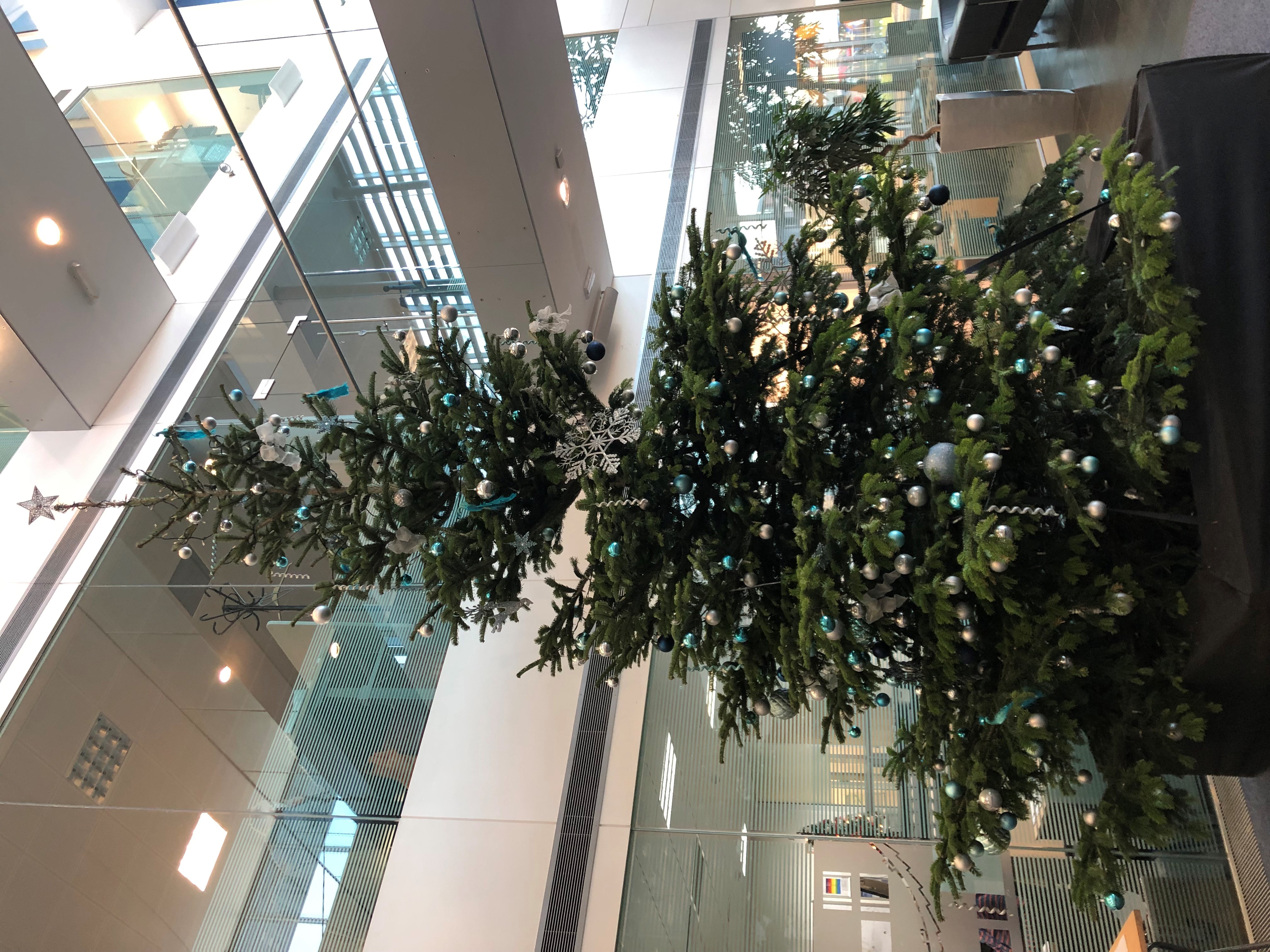 Christmas Tree in the Atrium at Diamond Light Source. Copyright of Diamond Light Source Ltd.