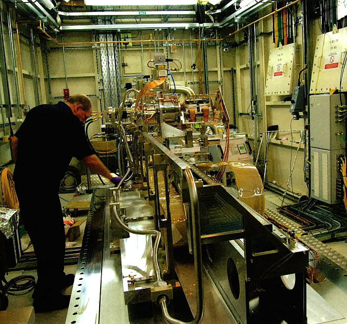 Bob Humphreys working on the Monochromator on I12 beamline