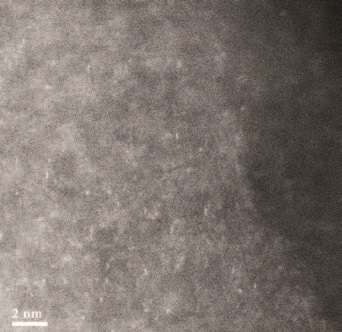 Figure 3: Representative STEM-HAADF image showing mono dispersed single site isolated Au species.