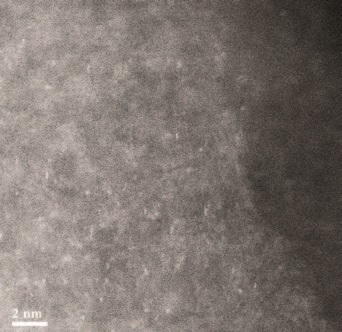 Figure 3: Representative STEM-HAADF image showing mono dispersed single site isolated Au species.