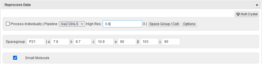 Setting commands for reprocessing