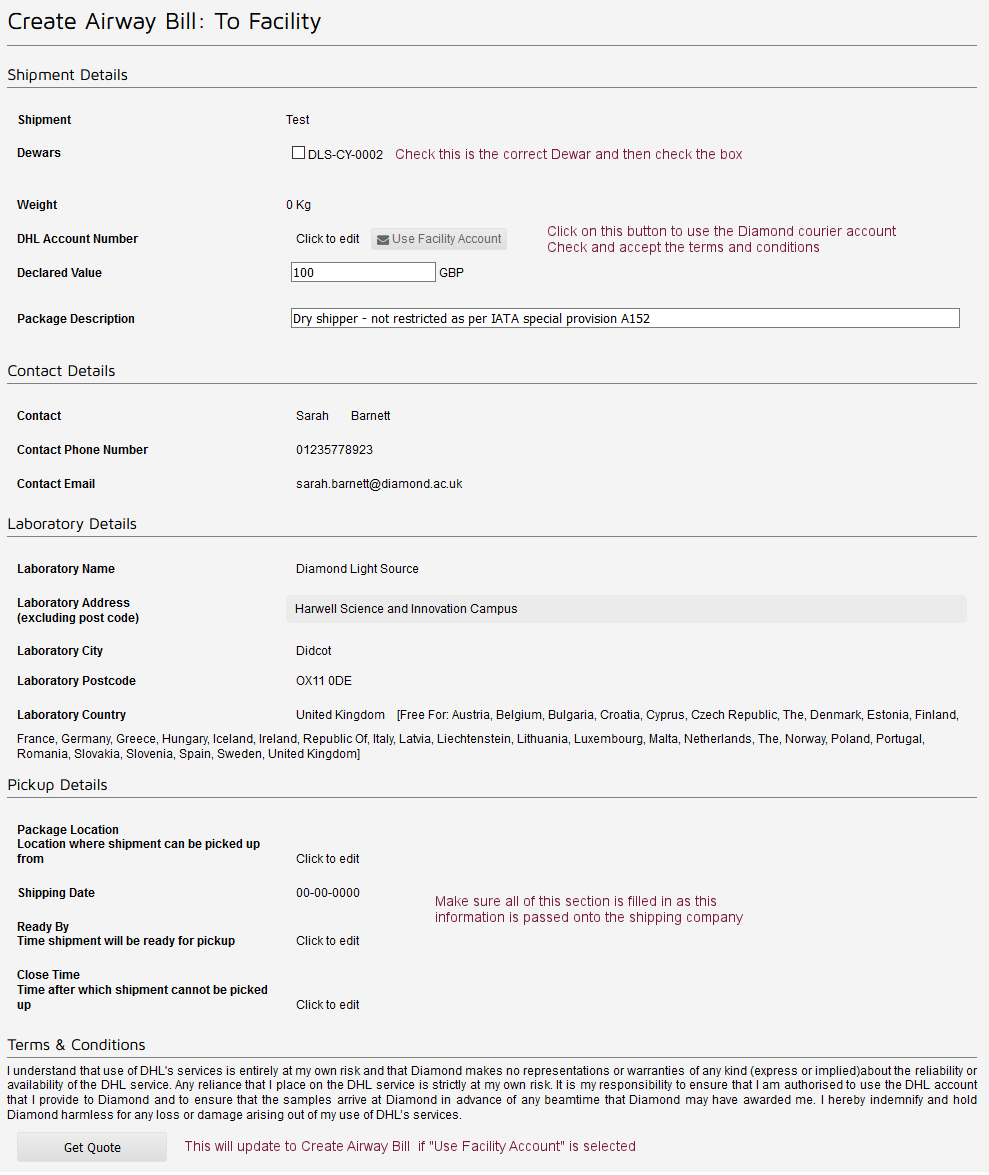 airway bill details