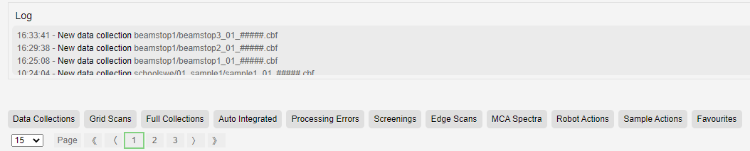 Filters for data collection in ISPyB