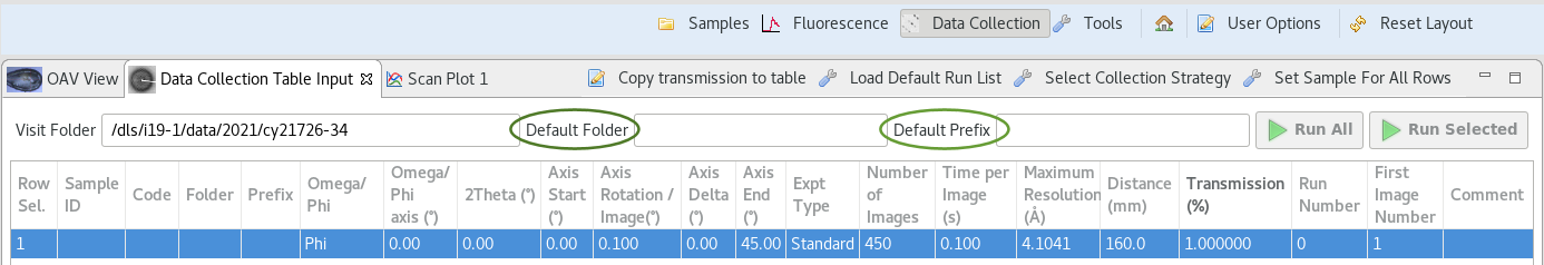 Data Collection Tab