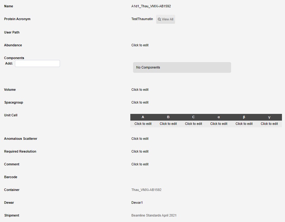 sample details