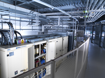 booster supply hall on left and corridor on right