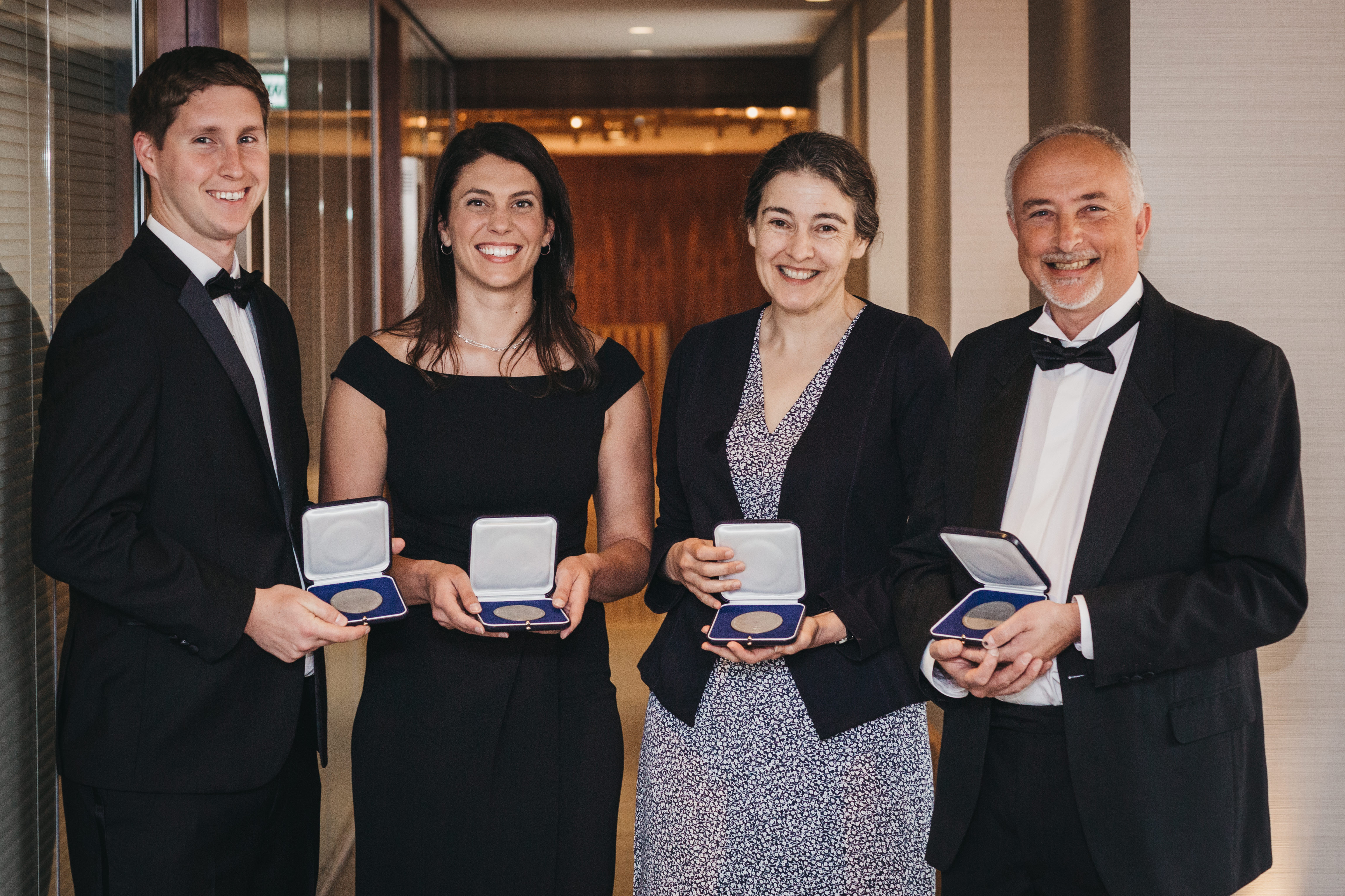 From left to right: Kent Griffith, Lauren Marbella, Clare Grey, and Giannantonio Cibin of Diamond Light Source