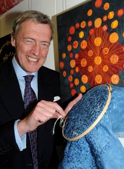 Tim Stevenson sewing his stitch