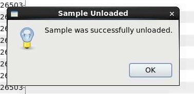 Sample was unsuccessfully unloaded