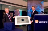 Prof Materlik presents the Prime Minister with a photo of a sextapole magnet.