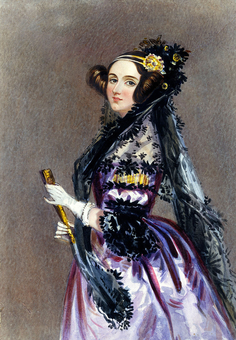 Ada Lovelace portrait by Alfred Edward Chalon - Science & Society Picture Library. Licensed under Public Domain via Commons